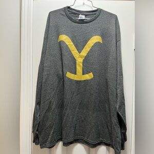 Yellowstone Gray Long Sleeve Shirt Size XXL 2XL NWOT